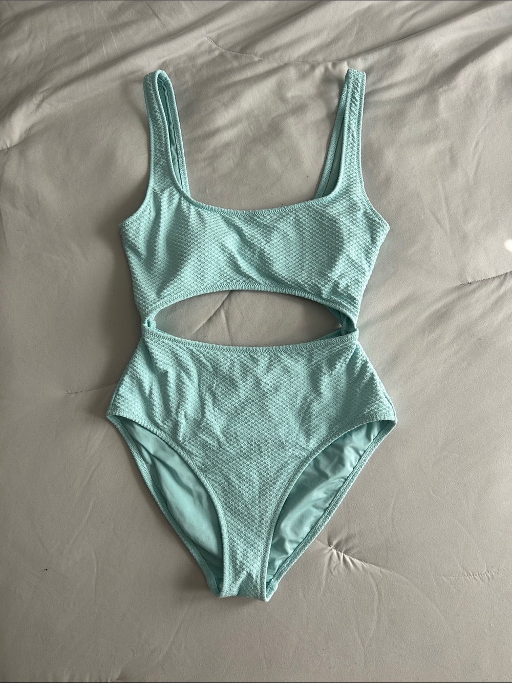 Aerie Cutout One-Piece Swimsuit Aqua
